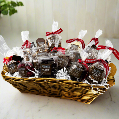 Laden in gold and filled to the brim with delicious chocolates.