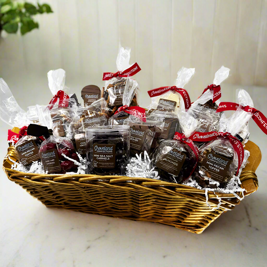 Laden in gold and filled to the brim with delicious chocolates.